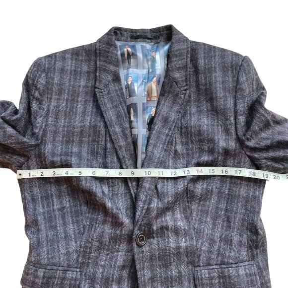 Hans Ubbink Embellished Single-Breasted Blazer Jacket Women's Purple Check - Picture 14 of 16